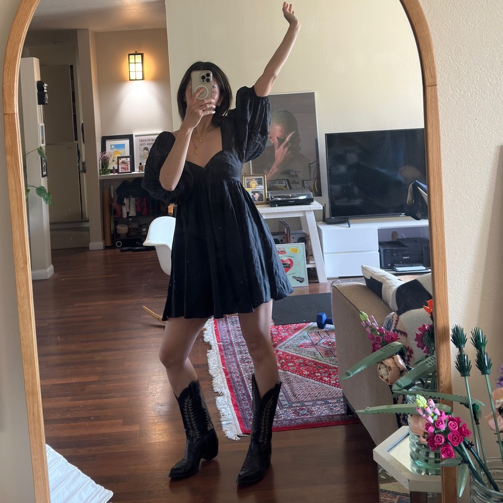 Black Joslin linen dress!